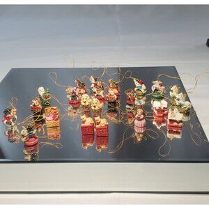 Vintage Mini Trims Hand Painted Christmas Ornaments - SET OF 24